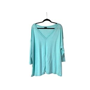 Talbots Plus Lightweight Sweater V- neck Top 100% Cotton Size 3X Women’s Casual
